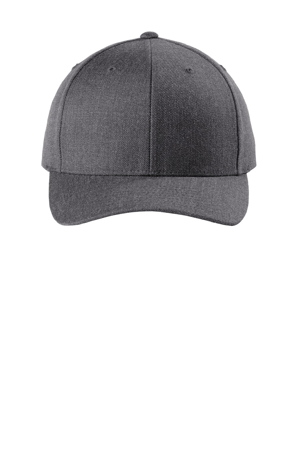 Sport-Tek Hats STC43 Mens Curve Bill Snapback Hat Heather Dark Grey Flat Front