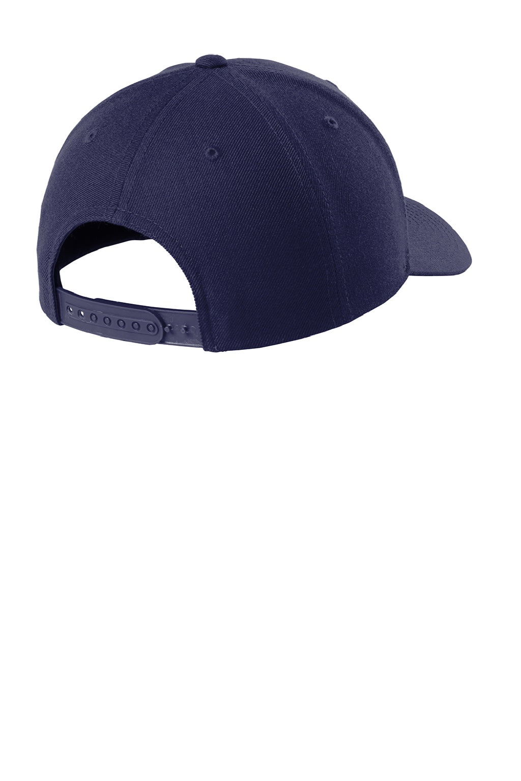 Sport-Tek Hats STC43 Mens Curve Bill Snapback Hat True Navy Blue Flat Back