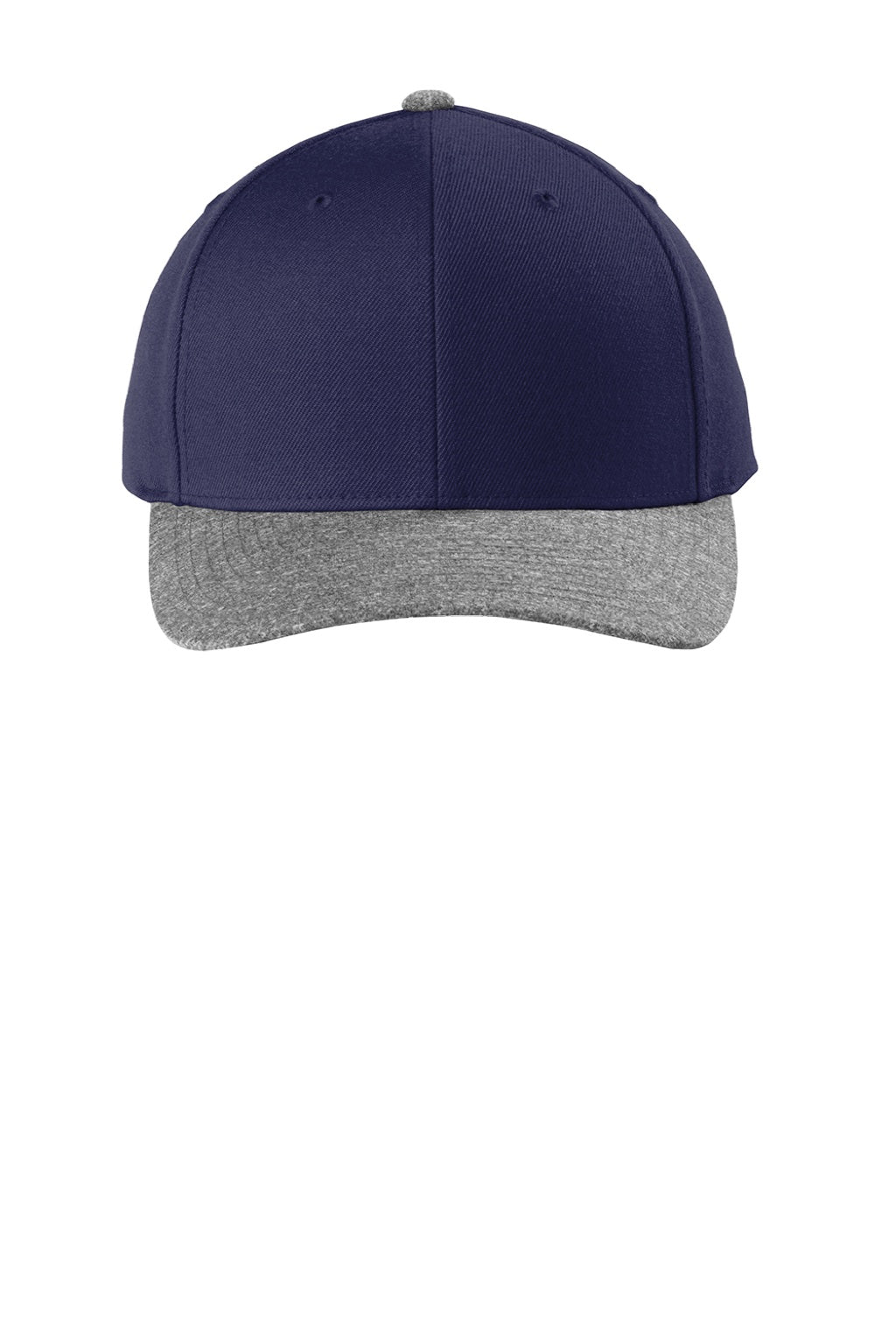 Sport-Tek Hats STC43 Mens Curve Bill Snapback Hat True Navy Blue/Heather Grey Flat Front