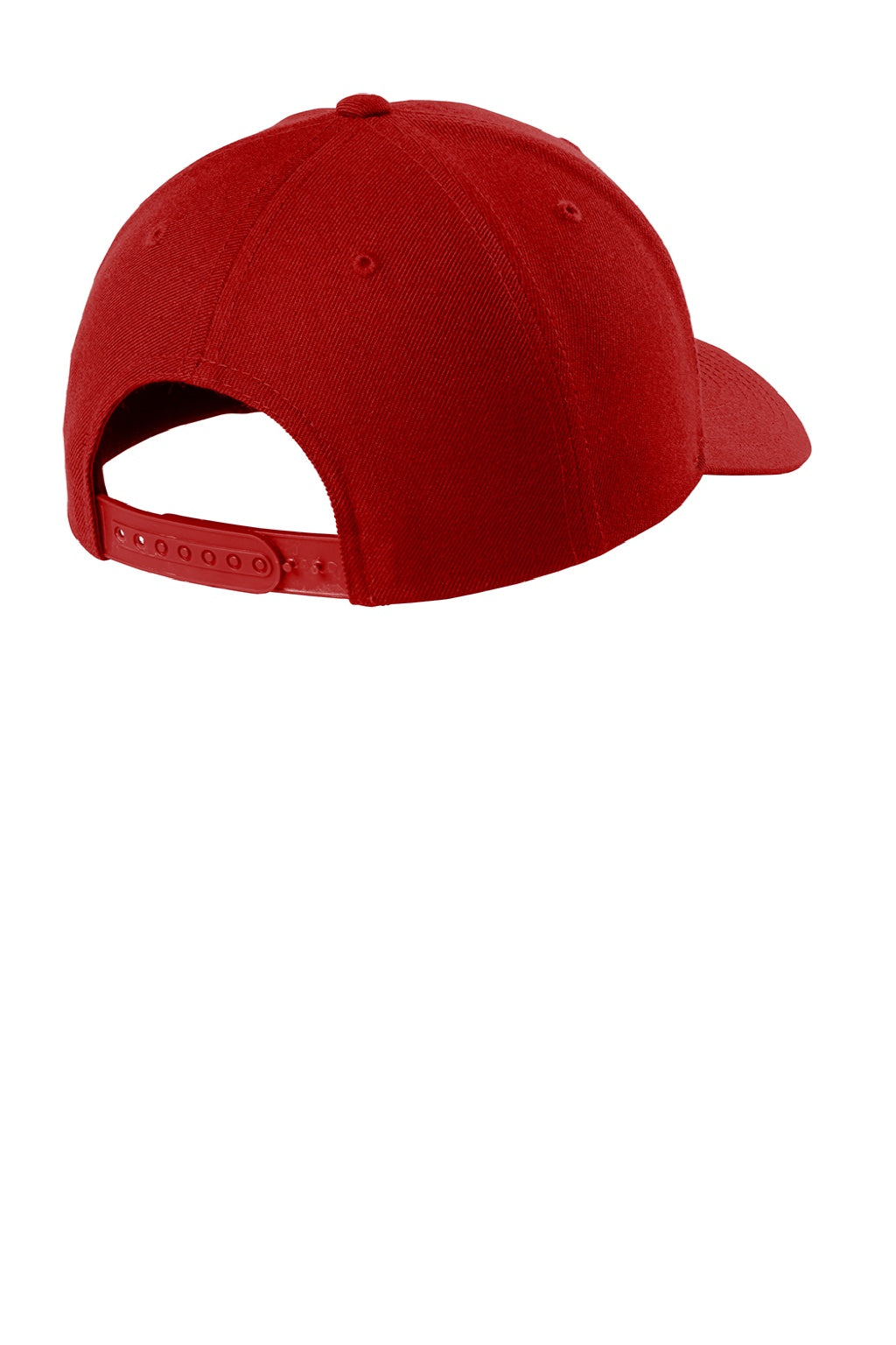 Sport-Tek Hats STC43 Mens Curve Bill Snapback Hat True Red Flat Back