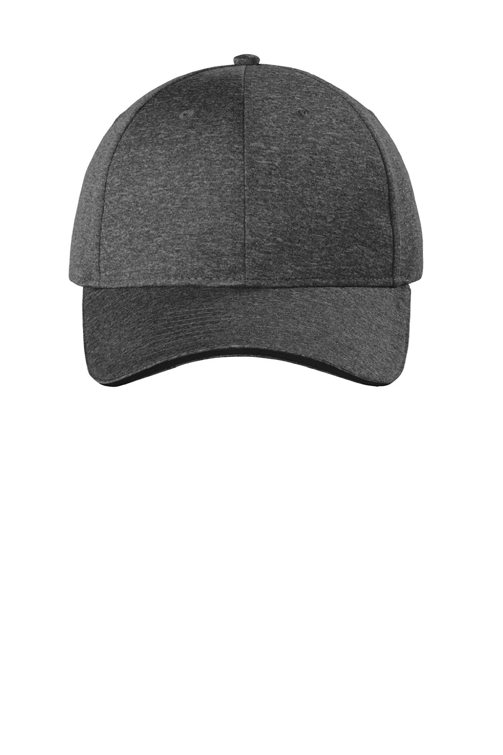 Sport-Tek Hats STC44 Mens Contender Moisture Wicking Snapback Hat Heather Graphite Grey/Black Flat Front