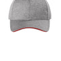 Sport-Tek Hats Mens Contender Moisture Wicking Snapback Hat - Heather Vintage Grey/True Red