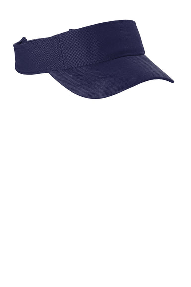Sport-Tek Hats STC51 Mens Action Moisture Wicking Adjustable Visor True Navy Blue Flat Front