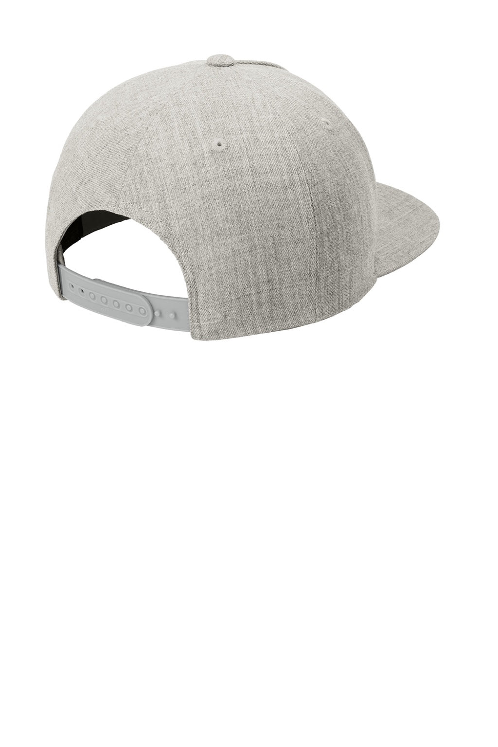 Sport-Tek Hats STC55 Mens Premium 5 Panel Snapback Hat Heather Grey Flat Back