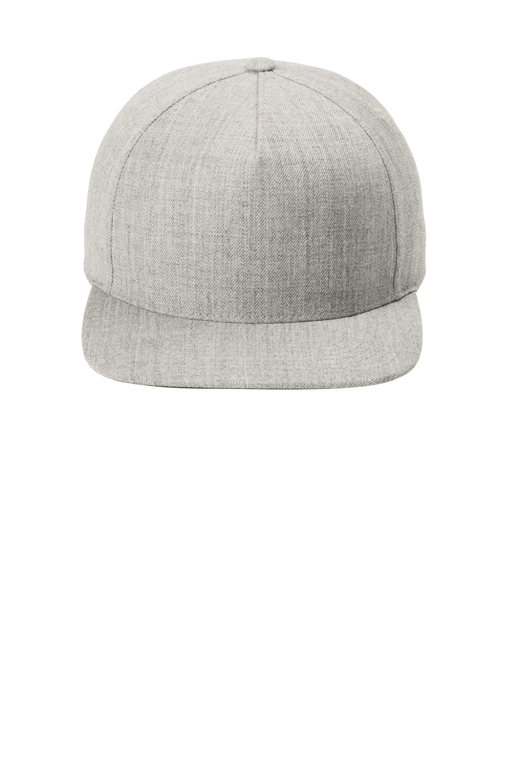 Sport-Tek Hats STC55 Mens Premium 5 Panel Snapback Hat Heather Grey Flat Front