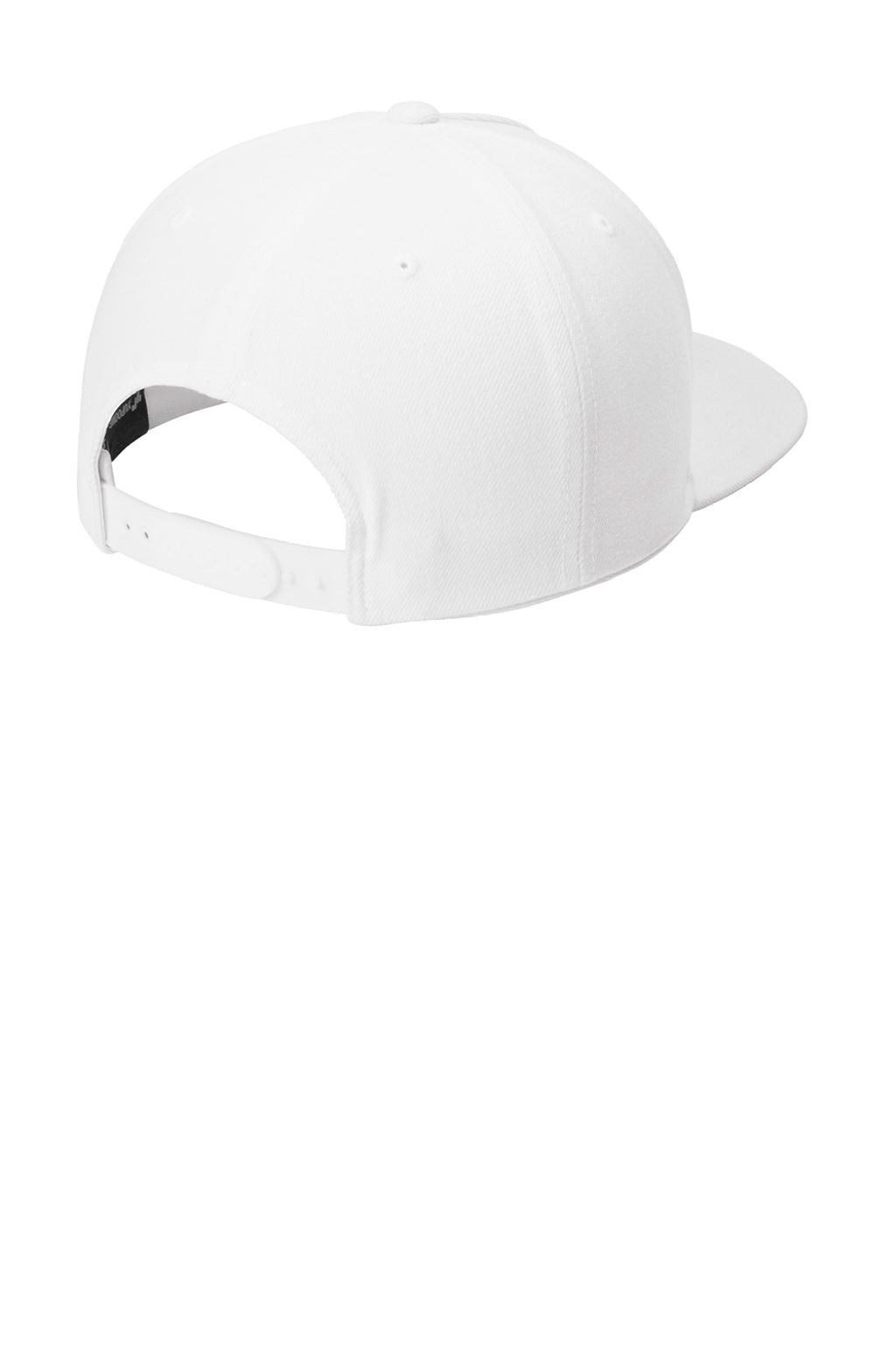 Sport-Tek Hats STC55 Mens Premium 5 Panel Snapback Hat White Flat Back