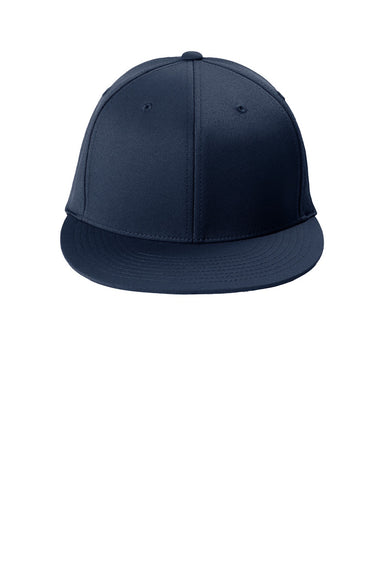Sport-Tek Hats STC56 Mens Moisture Wicking Flexfit Flat Bill Hat True Navy Blue Flat Front