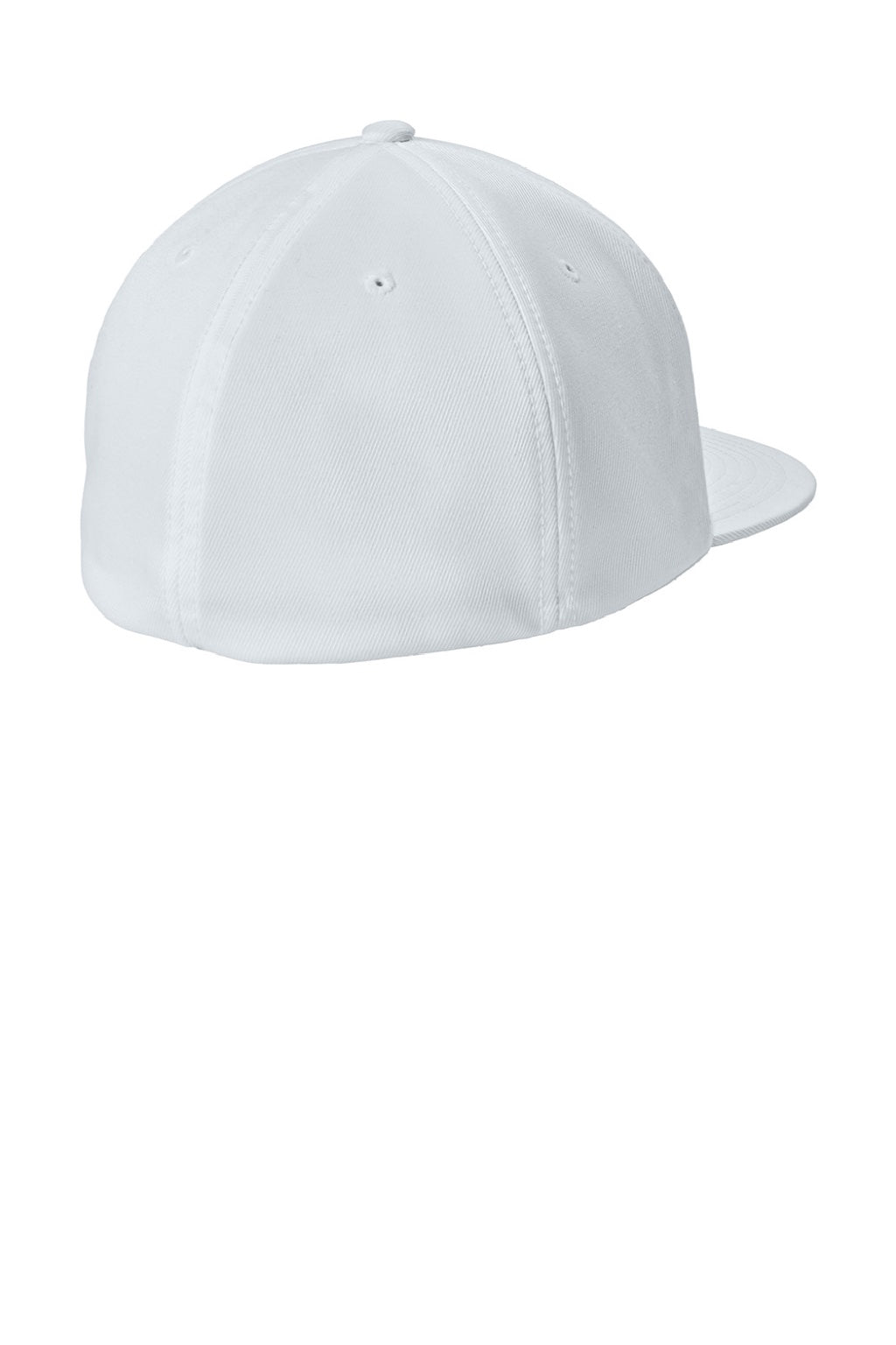 Sport-Tek Hats STC56 Mens Moisture Wicking Flexfit Flat Bill Hat White Flat Back