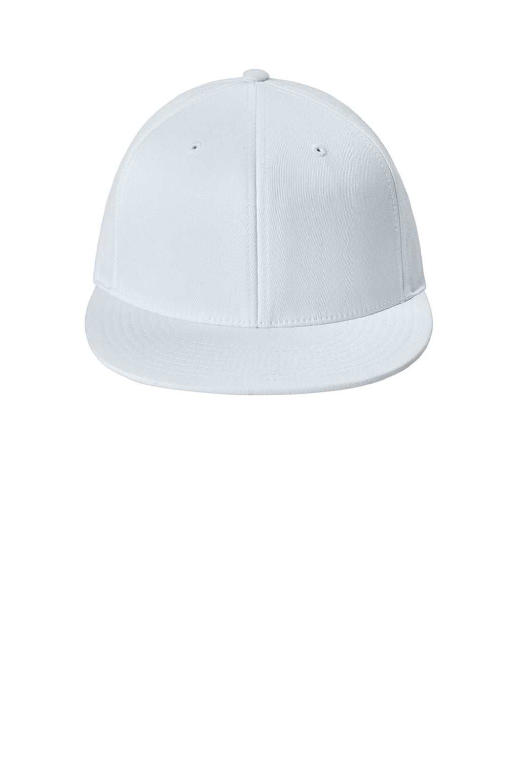 Sport-Tek Hats STC56 Mens Moisture Wicking Flexfit Flat Bill Hat White Flat Front