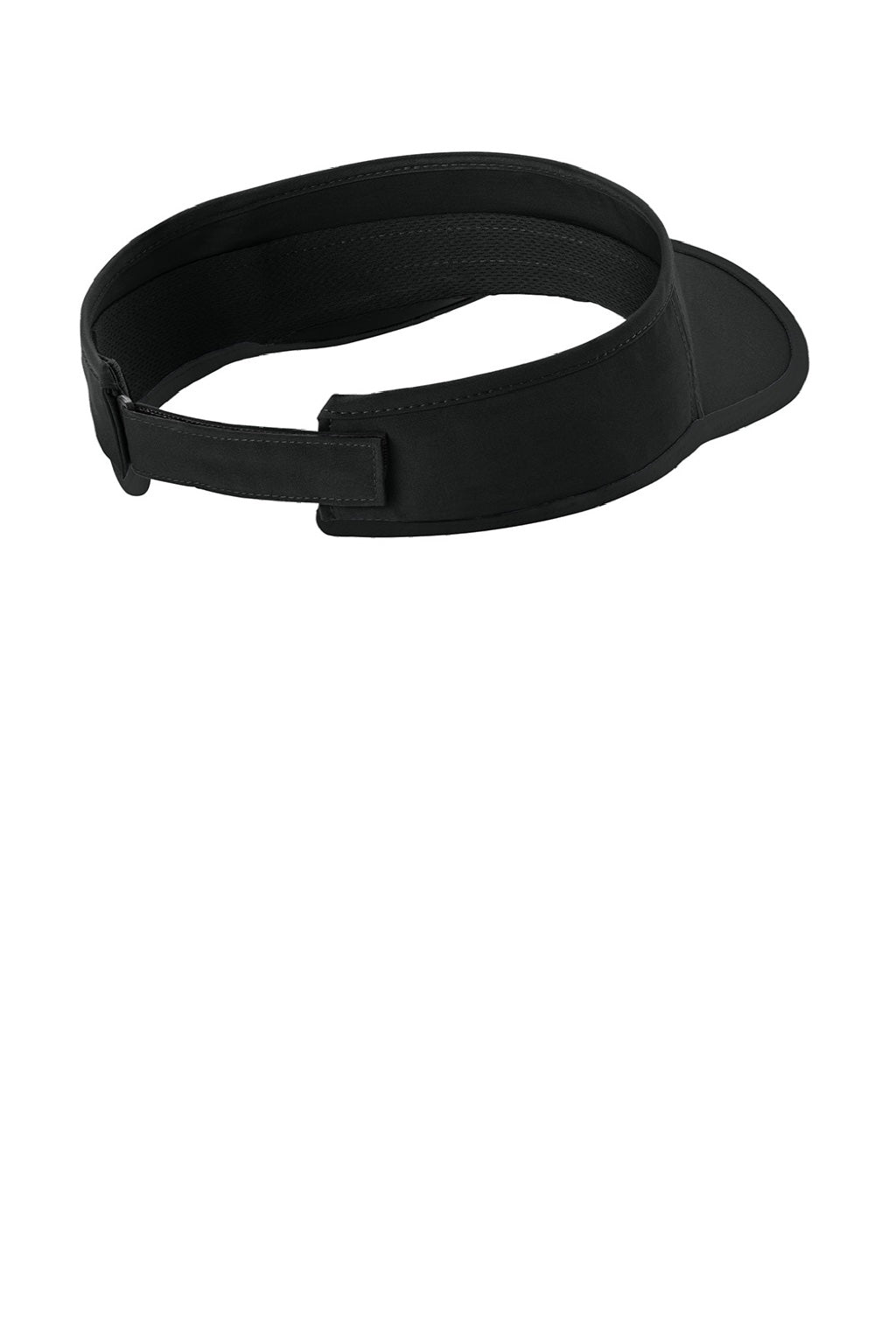 Sport-Tek Hats STC57 Mens Repeat Moisture Wicking Adjustable Visor Black/Black Flat Back