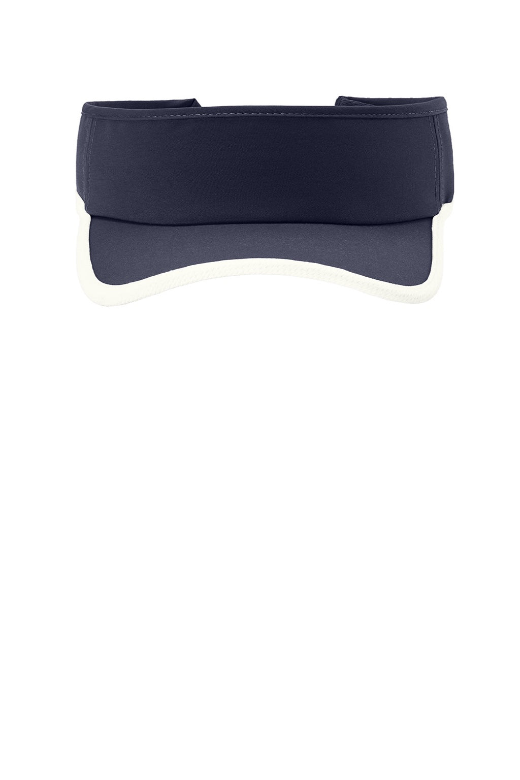 Sport-Tek Hats STC57 Mens Repeat Moisture Wicking Adjustable Visor True Navy Blue/White Flat Front