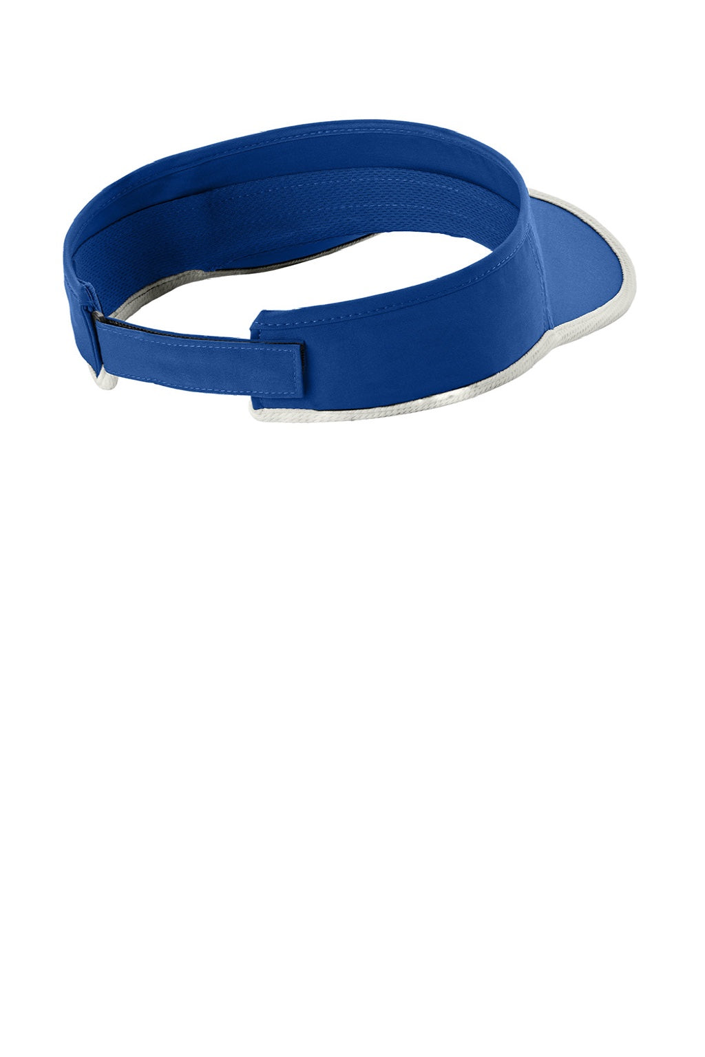 Sport-Tek Hats STC57 Mens Repeat Moisture Wicking Adjustable Visor True Royal Blue/White Flat Back