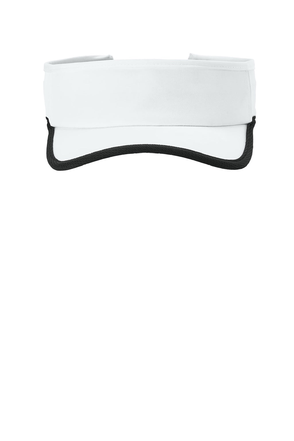 Sport-Tek Hats STC57 Mens Repeat Moisture Wicking Adjustable Visor White/Black Flat Front