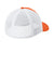 Sport-Tek Hats STC60 Mens Moisture Wicking Stretch-Tek Mesh Back Hat Deep Orange/White Flat Back
