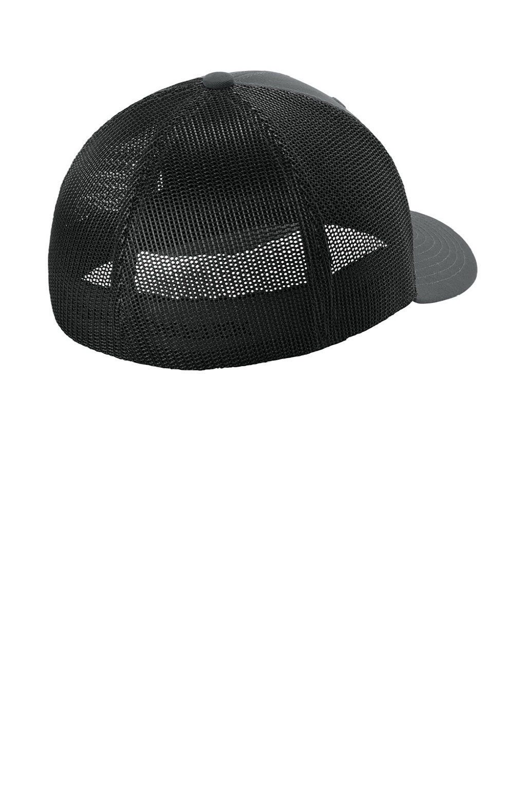 Sport-Tek Hats STC60 Mens Moisture Wicking Stretch-Tek Mesh Back Hat Iron Grey/Black Flat Back