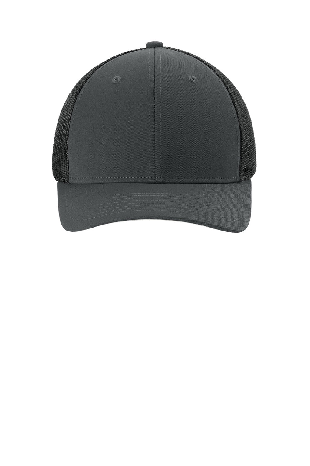 Sport-Tek Hats STC60 Mens Moisture Wicking Stretch-Tek Mesh Back Hat Iron Grey/Black Flat Front