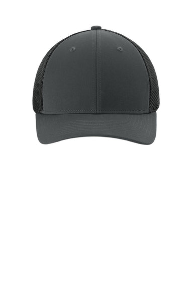 Sport-Tek Hats STC60 Mens Moisture Wicking Stretch-Tek Mesh Back Hat Iron Grey/Black Flat Front