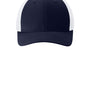 Sport-Tek Hats Mens Moisture Wicking Stretch-Tek Mesh Back Hat - True Navy Blue/White