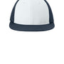 Sport-Tek Hats Mens Pro Cut Moisture Wicking Stretch-Tek Hat - White/True Navy Blue/True Navy Blue