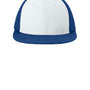 Sport-Tek Hats Mens Pro Cut Moisture Wicking Stretch-Tek Hat - White/True Royal Blue/True Royal Blue