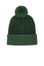 Sport-Tek Hats STC68 Mens Halftime Heather Pom Beanie Forest Green/Black Flat Front