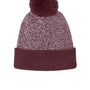 Sport-Tek Hats Mens Halftime Heather Pom Beanie - Maroon/Silver Grey - COMING SOON