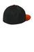 Sport-Tek Hats STC70 Mens Impact Mesh Stretch-Tek Hat Black/Deep Orange/Black Flat Back