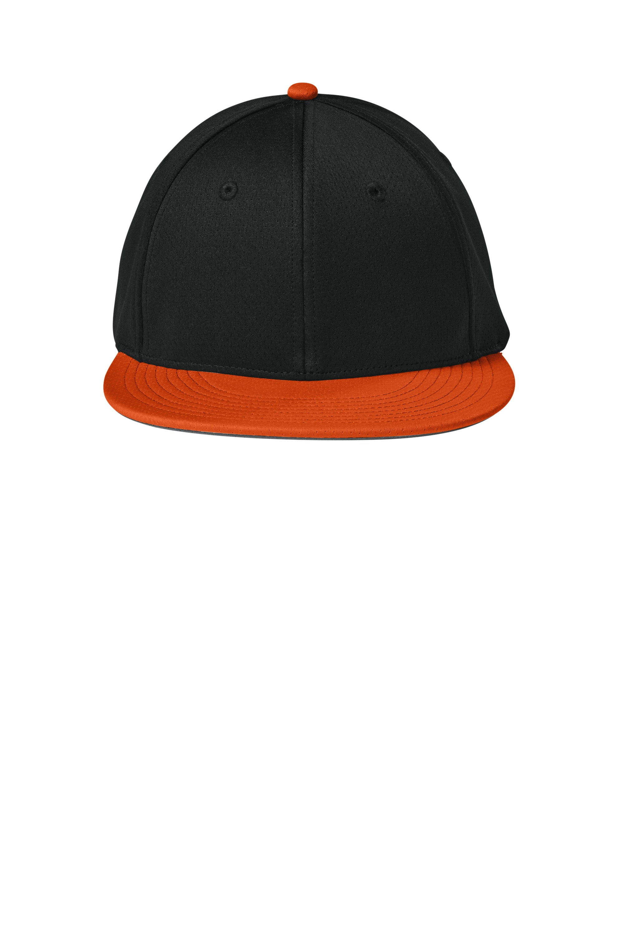 Sport-Tek Hats STC70 Mens Impact Mesh Stretch-Tek Hat Black/Deep Orange/Black Flat Front