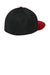 Sport-Tek Hats STC70 Mens Impact Mesh Stretch-Tek Hat Black/Deep Red/Black Flat Back