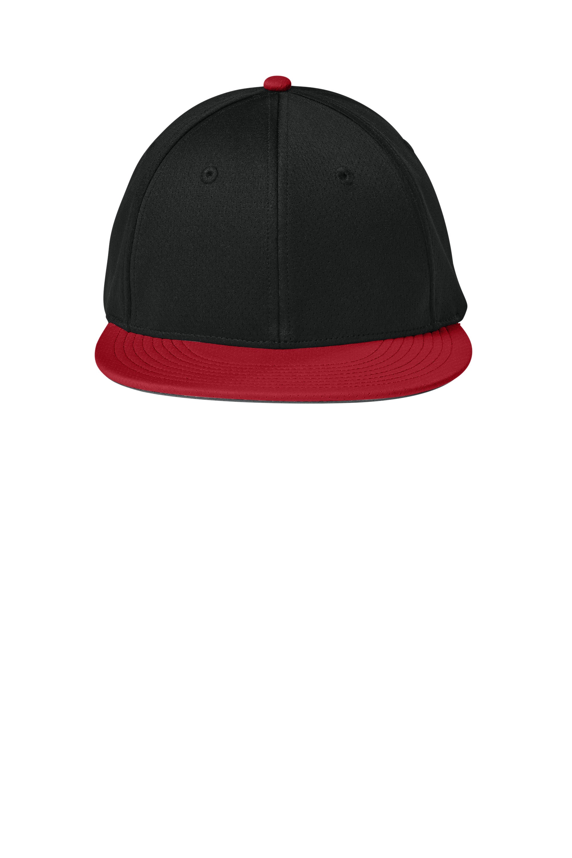 Sport-Tek Hats STC70 Mens Impact Mesh Stretch-Tek Hat Black/Deep Red/Black Flat Front