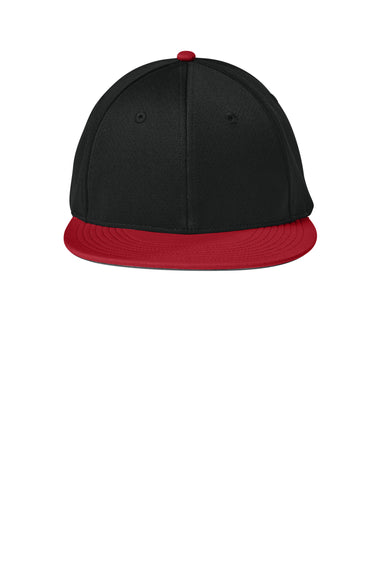 Sport-Tek Hats STC70 Mens Impact Mesh Stretch-Tek Hat Black/Deep Red/Black Flat Front