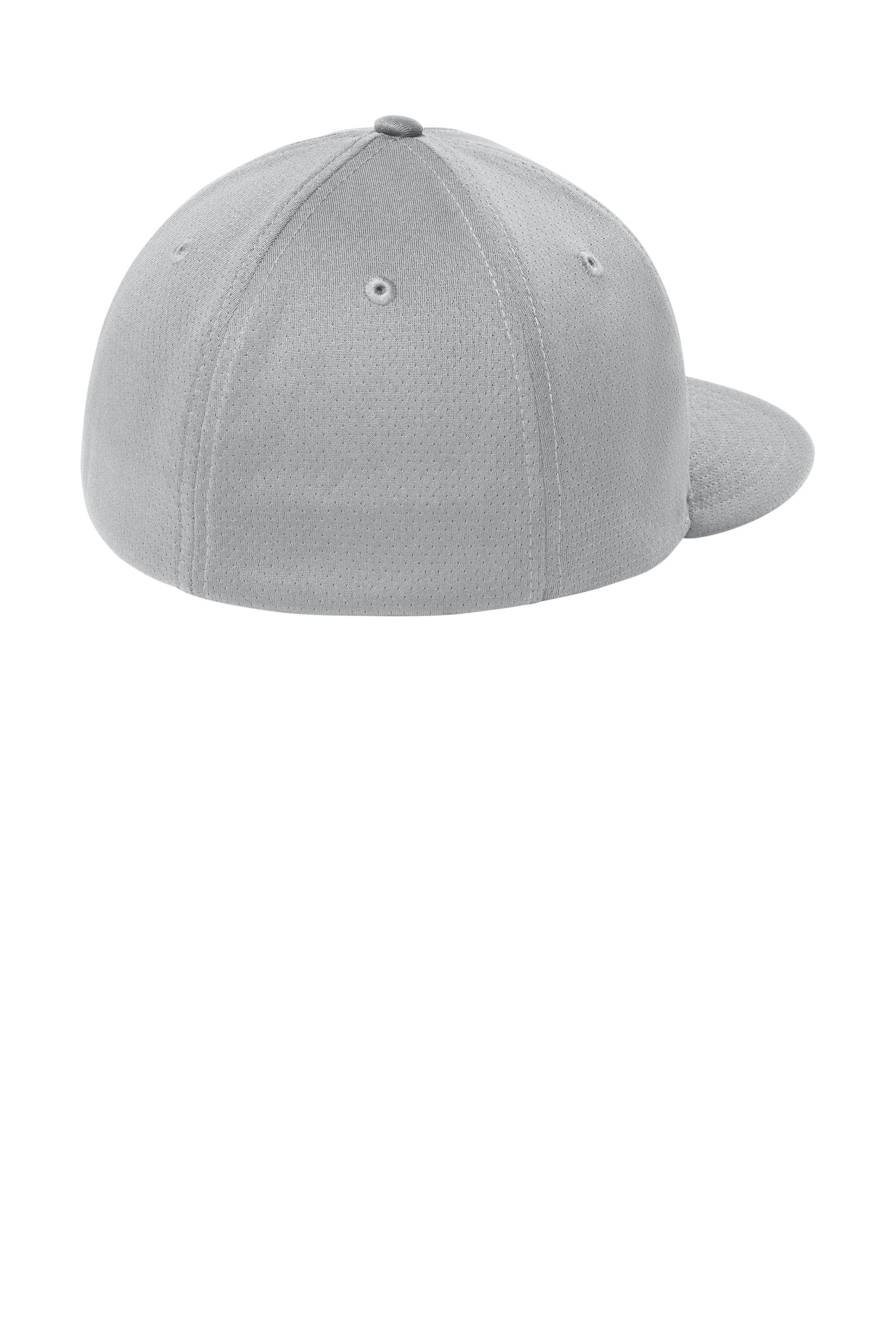 Sport-Tek Hats STC70 Mens Impact Mesh Stretch-Tek Hat Silver Grey Flat Back
