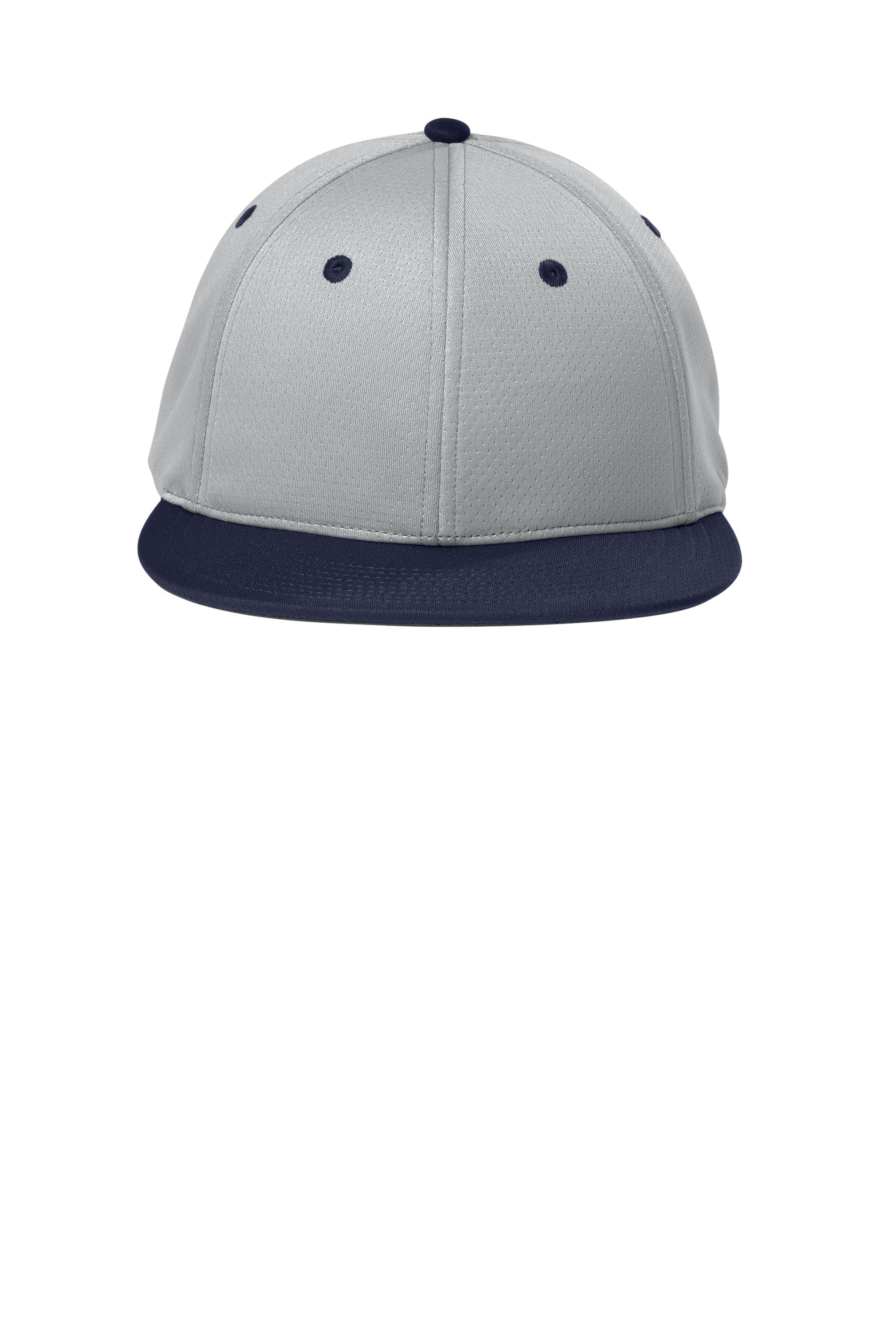 Sport-Tek Hats STC70 Mens Impact Mesh Stretch-Tek Hat Silver Grey/True Navy Blue/Silver Grey Flat Front
