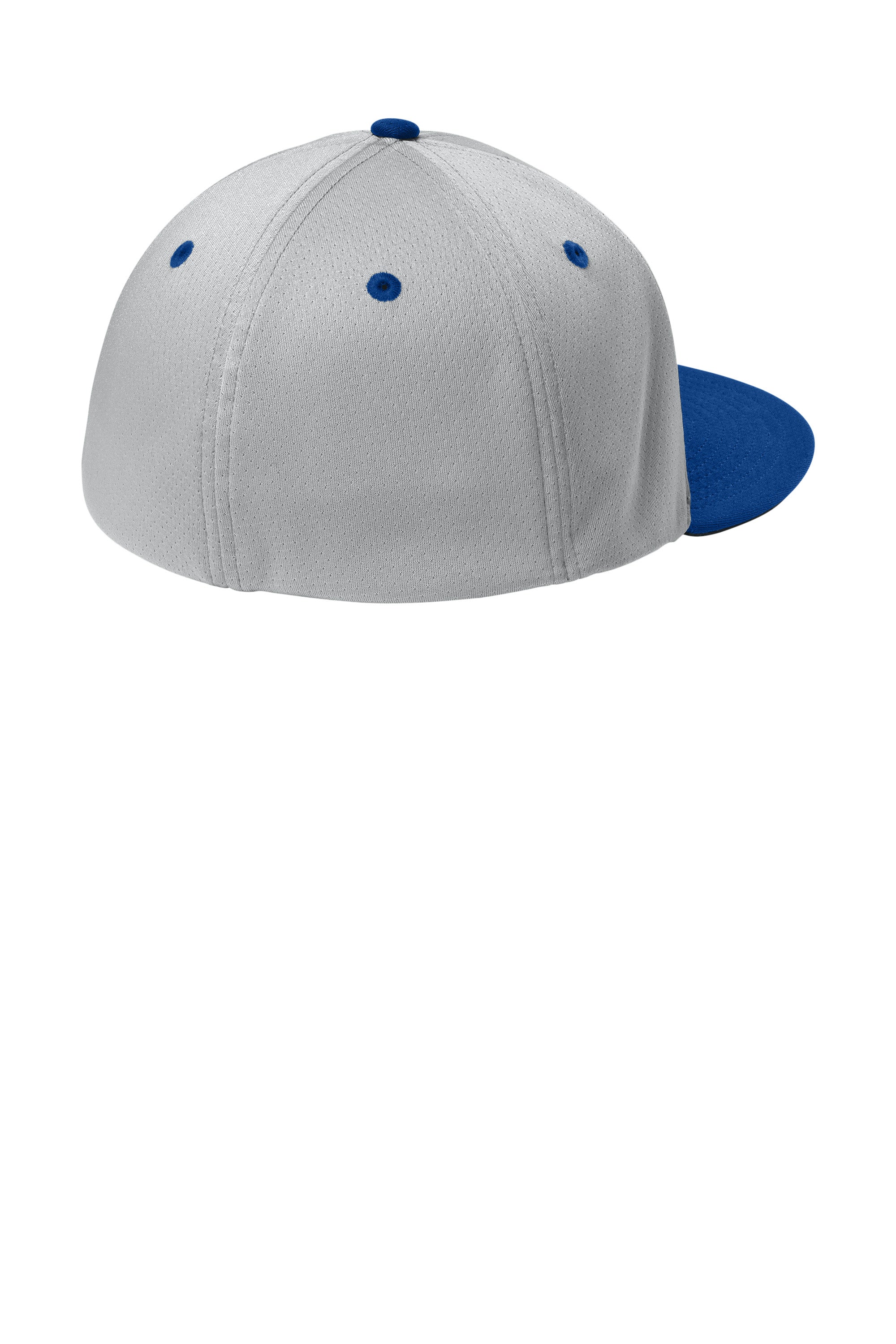 Sport-Tek Hats STC70 Mens Impact Mesh Stretch-Tek Hat Silver Grey/True Royal Blue/Silver Grey Flat Back