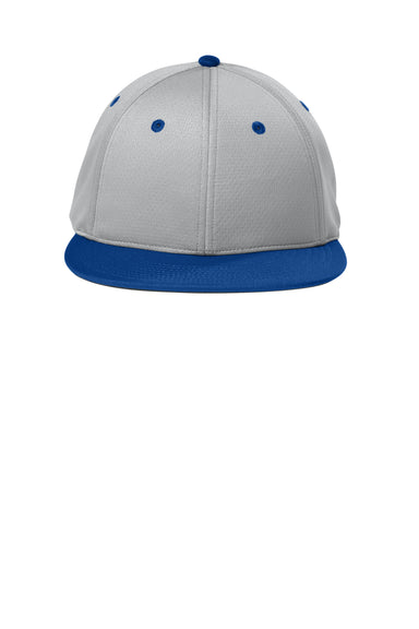 Sport-Tek Hats STC70 Mens Impact Mesh Stretch-Tek Hat Silver Grey/True Royal Blue/Silver Grey Flat Front