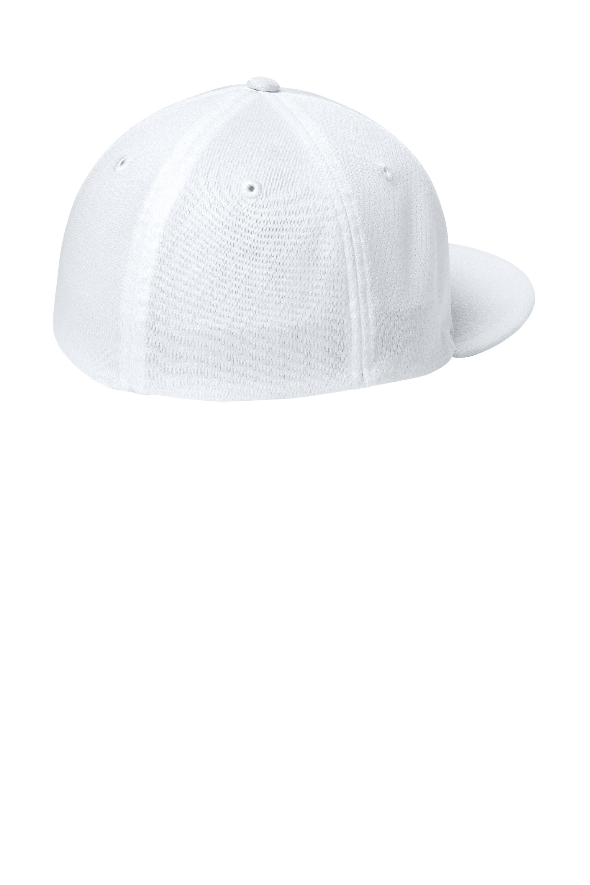 Sport-Tek Hats STC70 Mens Impact Mesh Stretch-Tek Hat White Flat Back