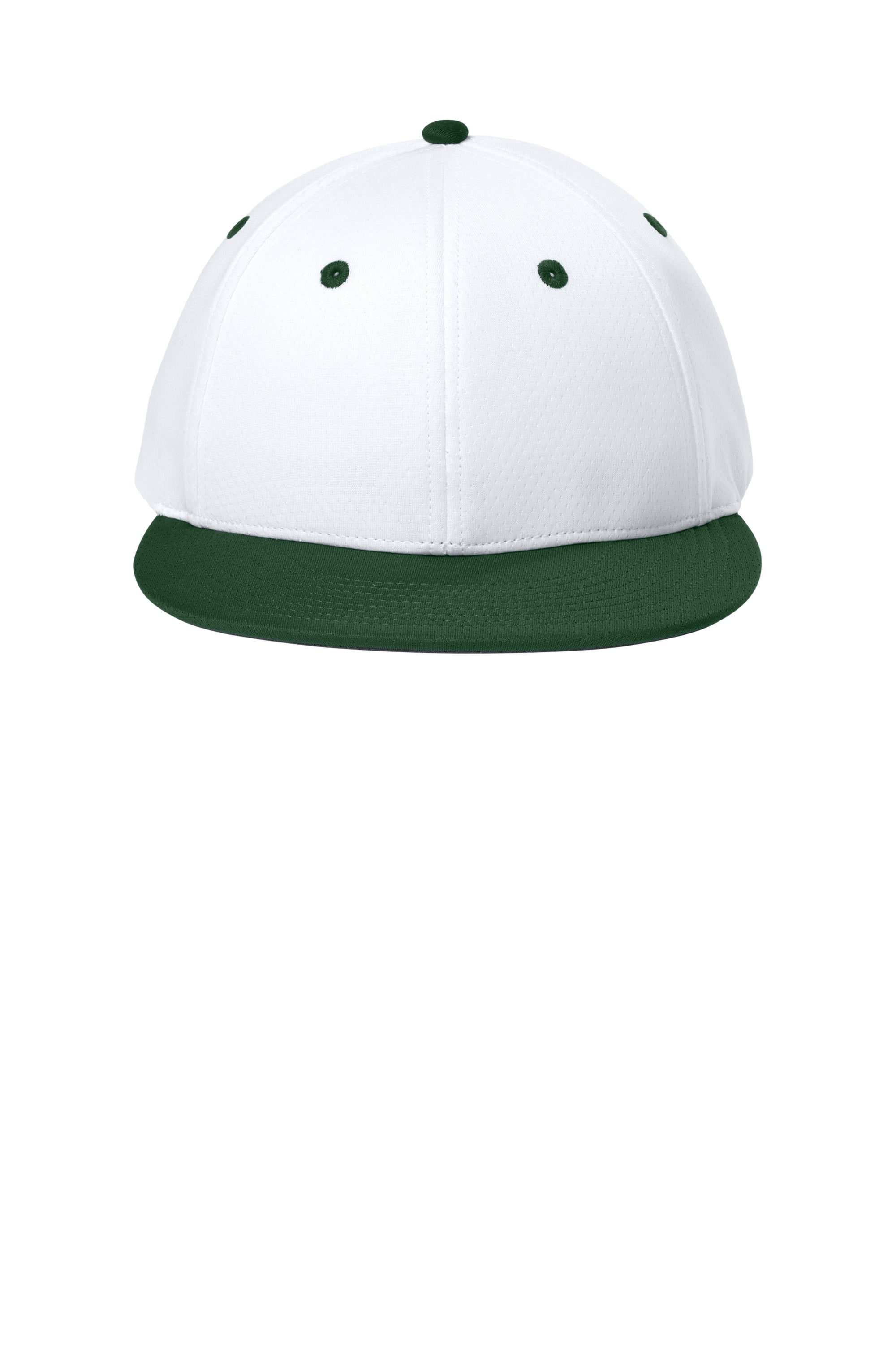 Sport-Tek Hats STC70 Mens Impact Mesh Stretch-Tek Hat White/Forest Green/White Flat Front