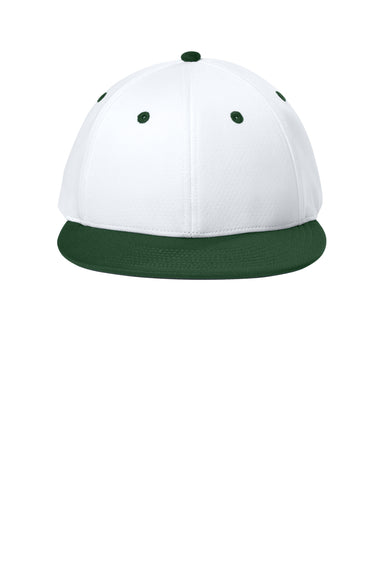 Sport-Tek Hats STC70 Mens Impact Mesh Stretch-Tek Hat White/Forest Green/White Flat Front