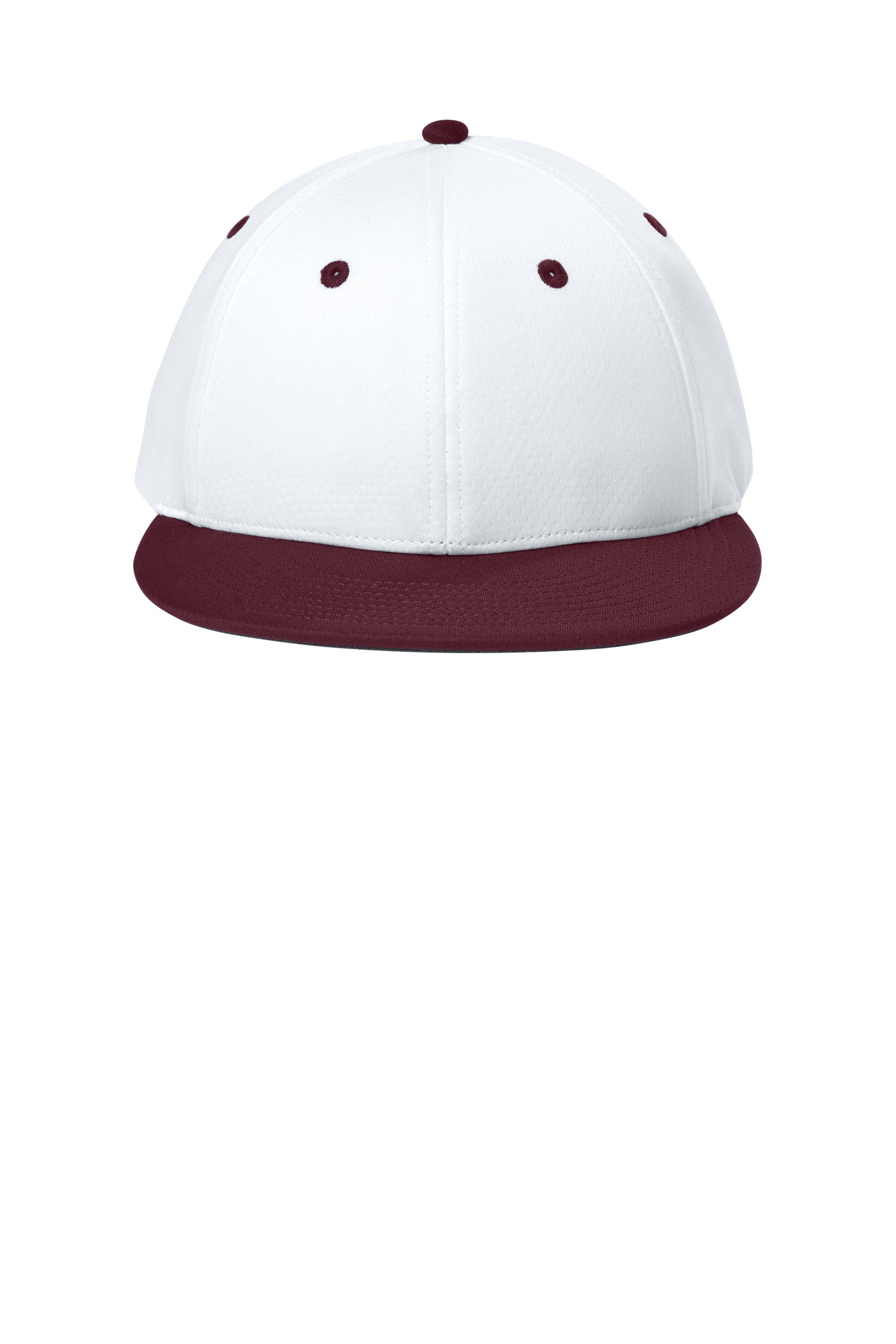 Sport-Tek Hats STC70 Mens Impact Mesh Stretch-Tek Hat White/Maroon/White Flat Front
