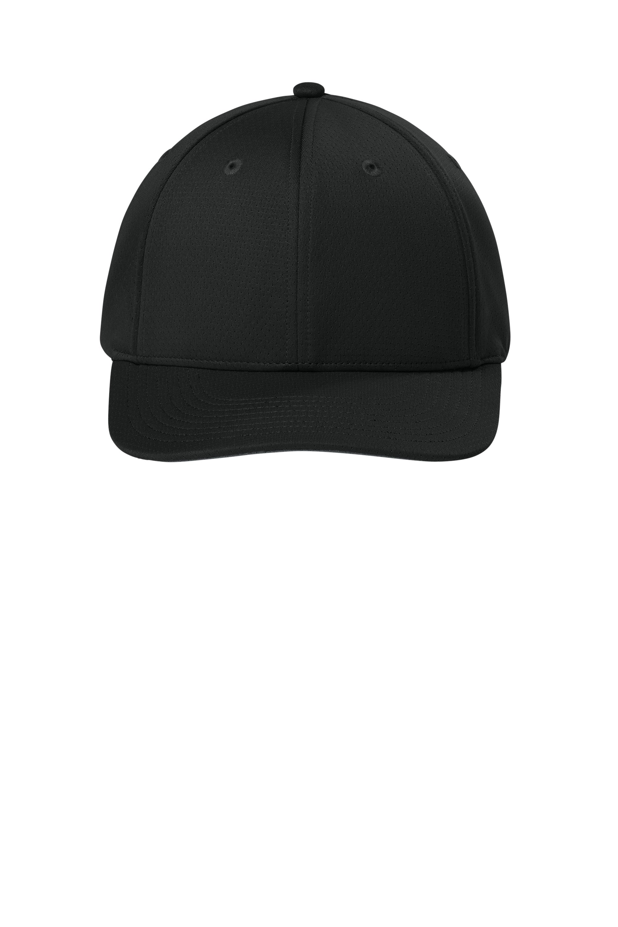 Sport-Tek Hats STC71 Mens Impact Mesh Stretch-Tek Adjustable Hat Black Flat Front