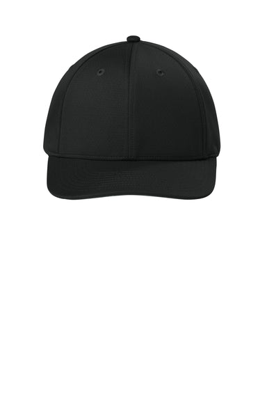 Sport-Tek Hats STC71 Mens Impact Mesh Stretch-Tek Adjustable Hat Black Flat Front