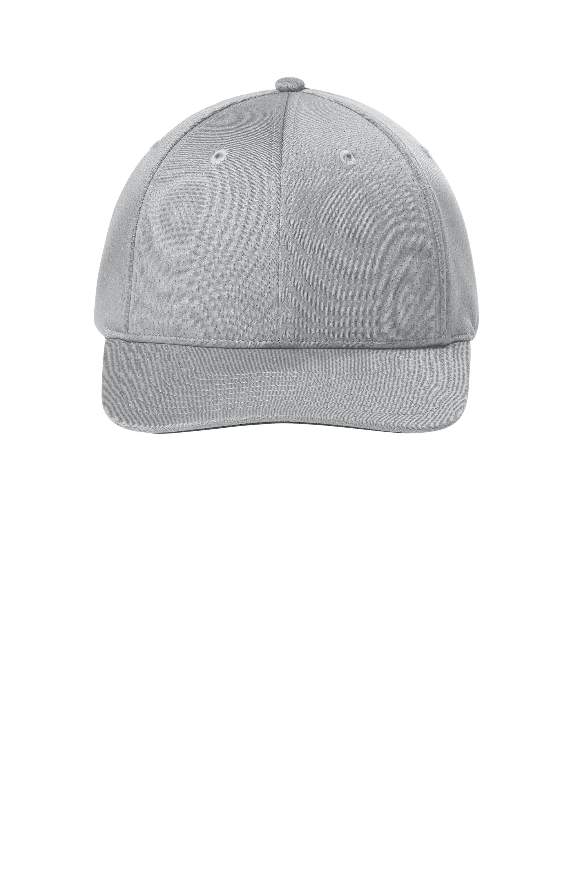 Sport-Tek Hats STC71 Mens Impact Mesh Stretch-Tek Adjustable Hat Silver Grey Flat Front