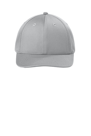 Sport-Tek Hats STC71 Mens Impact Mesh Stretch-Tek Adjustable Hat Silver Grey Flat Front