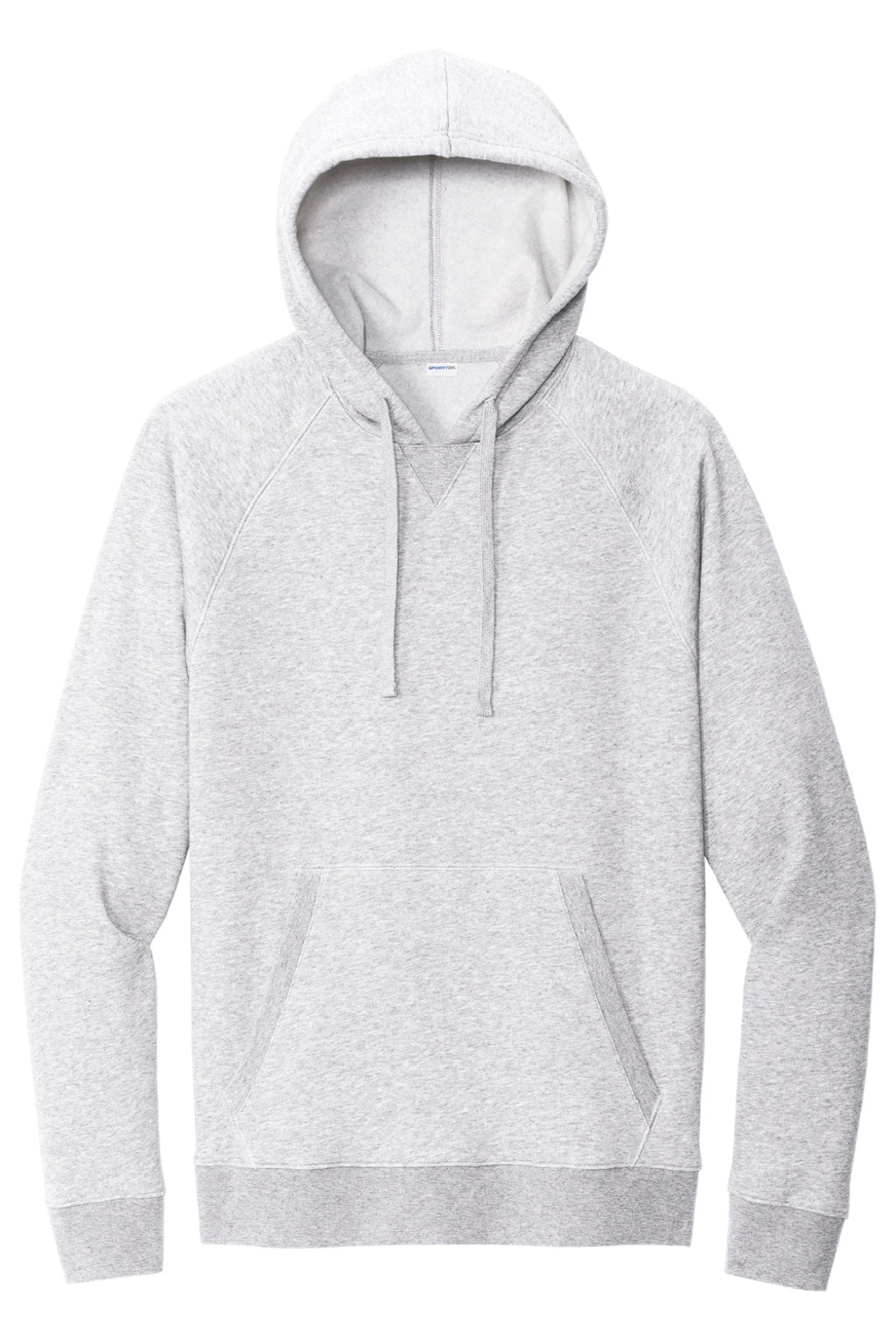 Sport-Tek STF200 Mens Drive Fleece Hooded Sweatshirt Hoodie w/ Pouch Pocket Heather Grey Flat Front