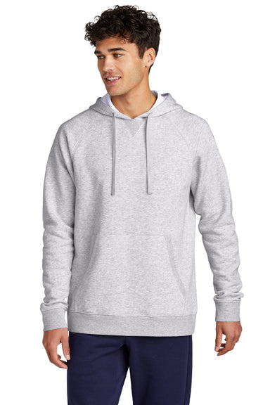 Sport-Tek STF200 Mens Drive Fleece Hooded Sweatshirt Hoodie w/ Pouch Pocket Heather Grey Model Front