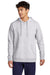 Sport-Tek STF200 Mens Drive Fleece Hooded Sweatshirt Hoodie w/ Pouch Pocket Heather Grey Model Front