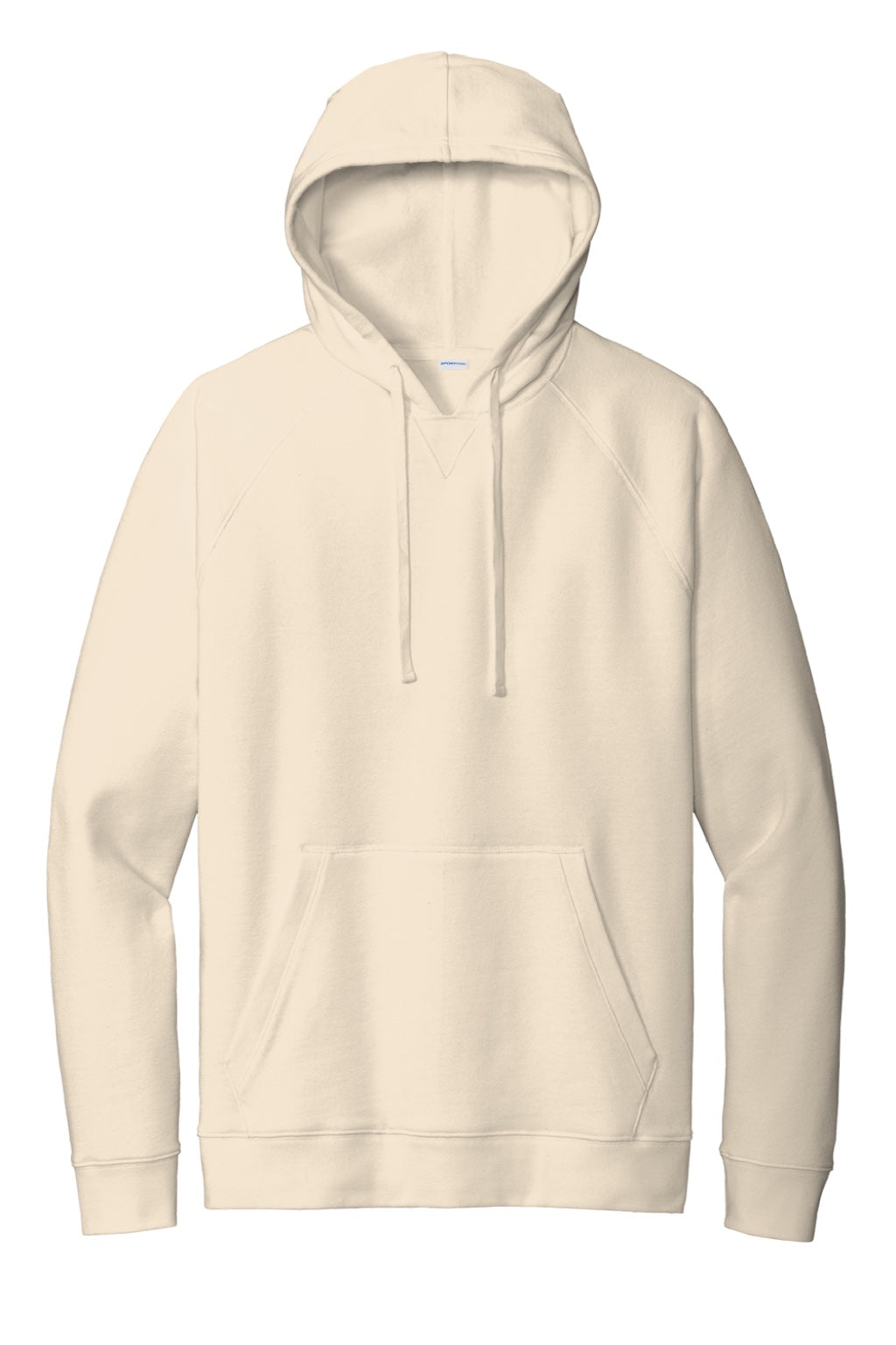 Sport-Tek STF200 Mens Drive Fleece Hooded Sweatshirt Hoodie w/ Pouch Pocket Ecru Flat Front