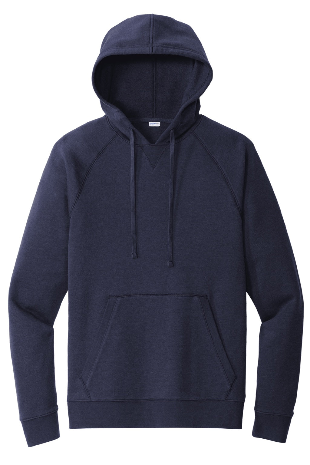 Sport-Tek STF200 Mens Drive Fleece Hooded Sweatshirt Hoodie w/ Pouch Pocket True Navy Blue Flat Front
