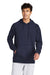 Sport-Tek STF200 Mens Drive Fleece Hooded Sweatshirt Hoodie w/ Pouch Pocket True Navy Blue Model Front