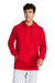 Sport-Tek STF200 Mens Drive Fleece Hooded Sweatshirt Hoodie w/ Pouch Pocket True Red Model Front